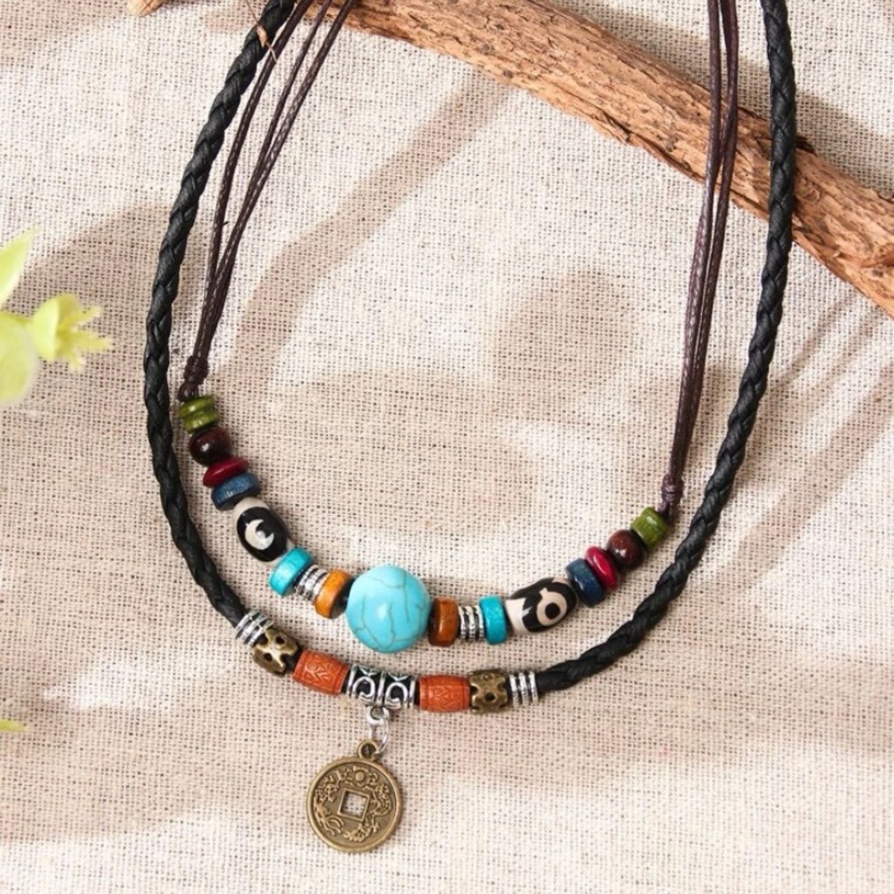 Round Charm Layered Necklace